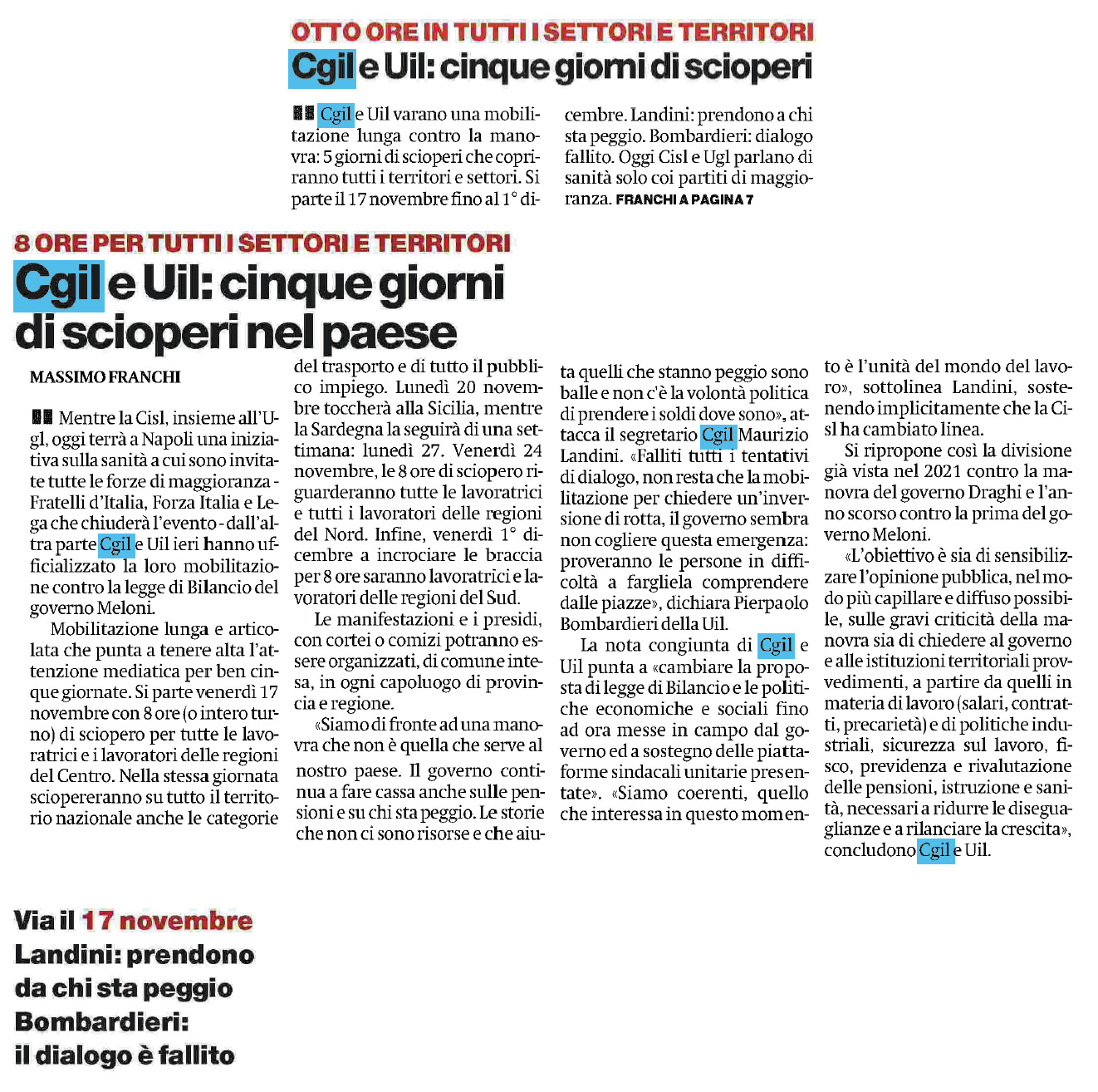 27 ottobre 2023 il manifesto