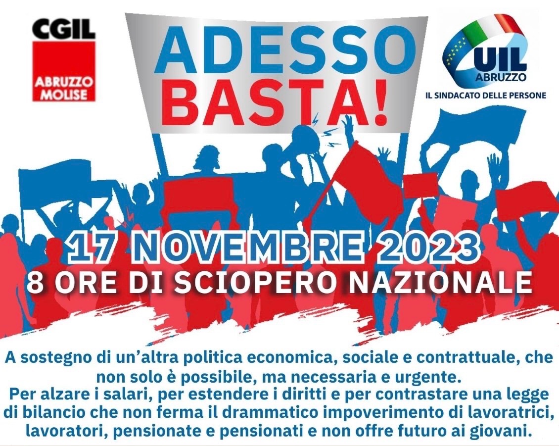 Sciopero 17 Novembre 2023 - Adesso Basta