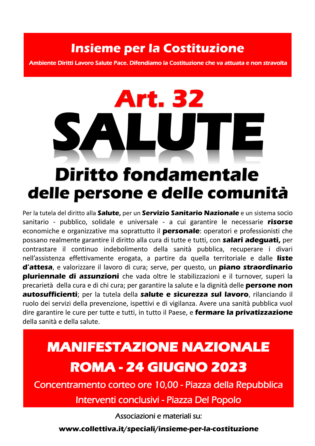 ART. 32 DELLA COSTITUZIONE - DIRITTO ALLA SALUTE