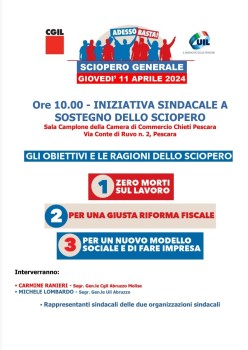  Iniziative sindacali a sostegno dello sciopero - 11 APRILE